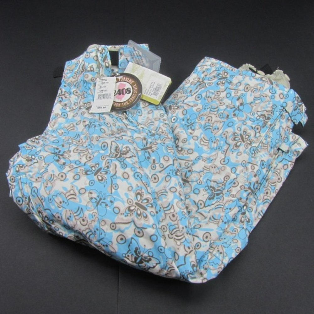 E408 Turbine Girls Snow Pants Serene Floral Butterflies S Blush Board Ski